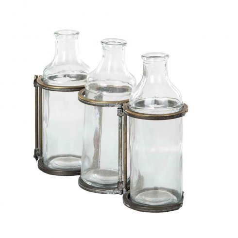 Reserv Glasflaska till Ställning Antik Mässing