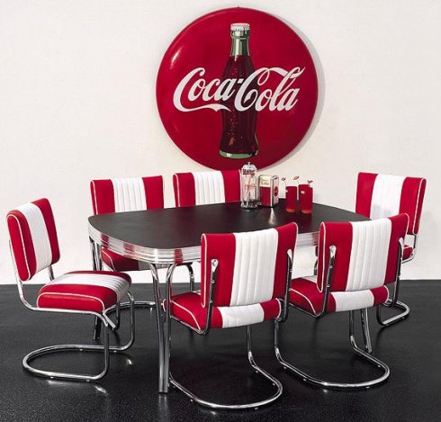 Retro stol swing tvåfärgad röd