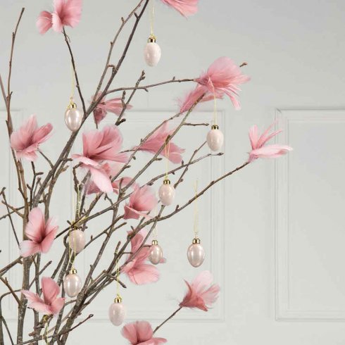 Fjäder Blomma Ljusrosa 12 pack