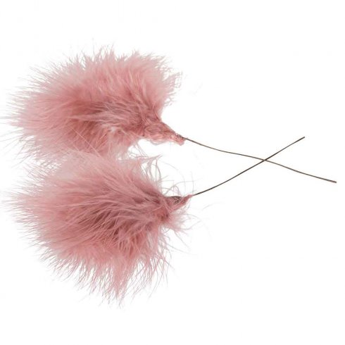 Fjäder Pudervippa Gammelrosa 12 pack