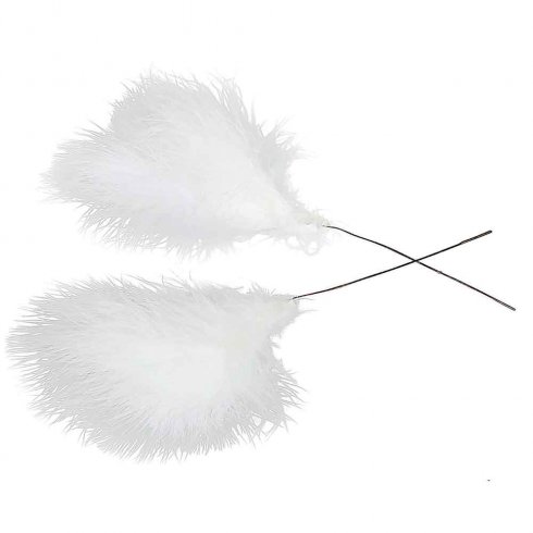 Fjäder Pudervippa Vit 12 pack