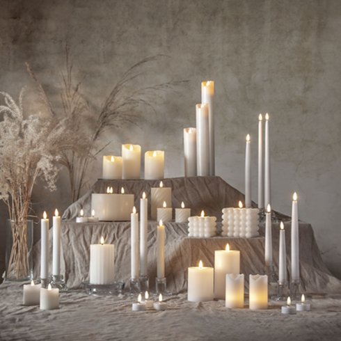 Antikljus vita LED Låga 2 -pack med fjärrkontroll