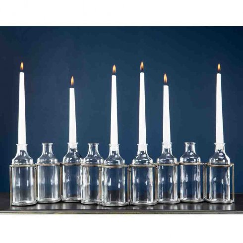 Flaskor med ställning Antik Mässing