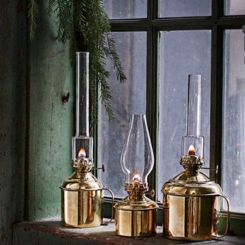 Fotogenlampa Linné Mässing Stor Ø 10 x 33 cm