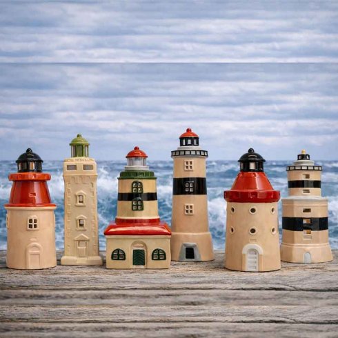 Keramikhus Långe Jan fyr för värmeljus 18 cm