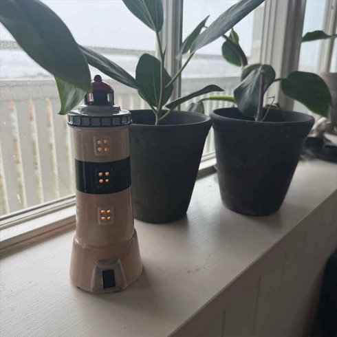 Keramikhus Långe Jan fyr för värmeljus 18 cm