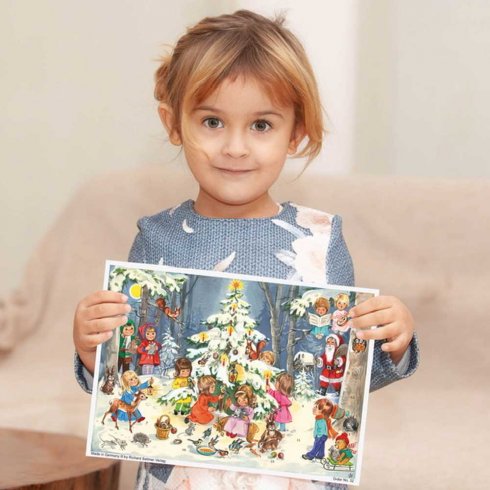 Gammaldags Adventskalender A4 Julgran 