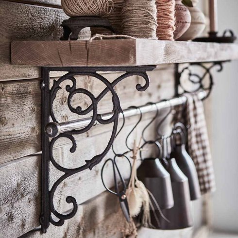 Konsol i gjutjärn brun/svart 19 x 22 cm