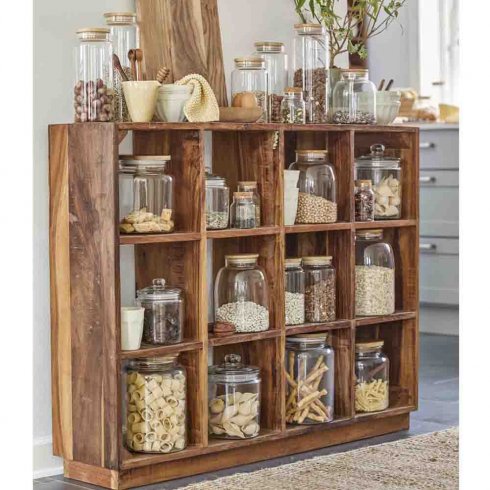 Glasburk med bambulock 1300 ml