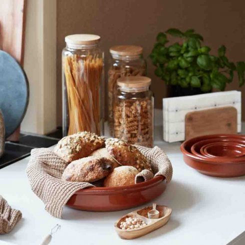 Glasburk med bambulock 1300 ml