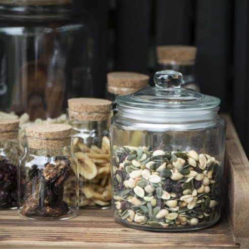 Glasburk med glaslock 900 ml