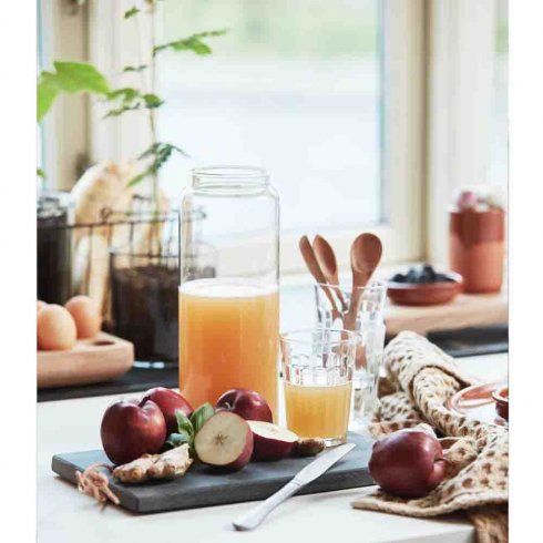 Glasburk med bambulock 1300 ml