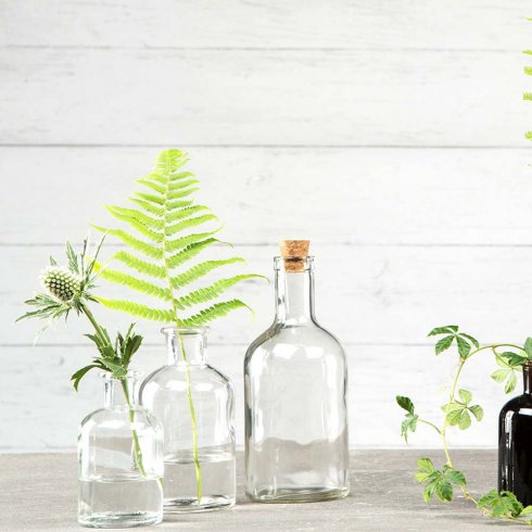 Glasflaska med kork Klar 400 ml