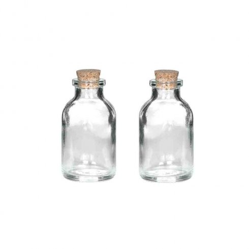 Glasflaska med kork klar Mini 20 ml