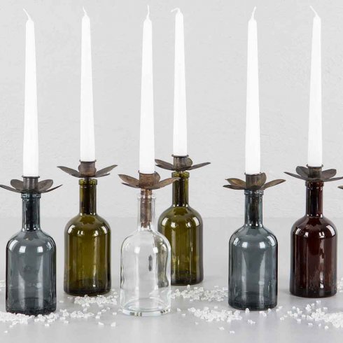 Glasflaska med kork Mörkbrun 250 ml