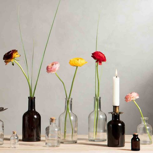 Glasflaska med kork klar Mini 20 ml