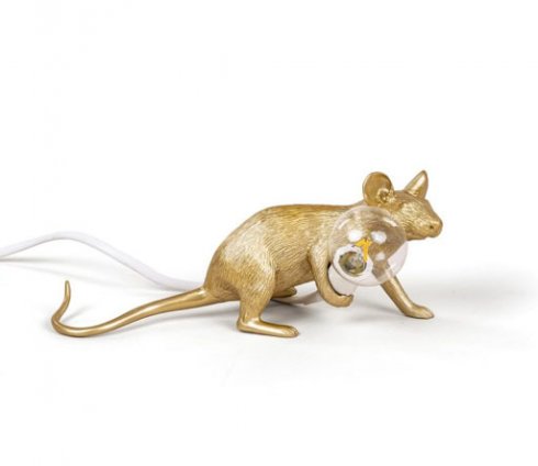 Mouse lamp lop #3 gold seletti