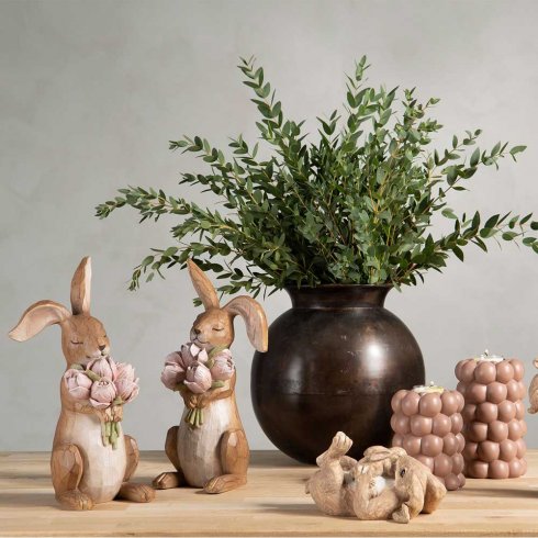 Påskdekoration brun kanin gosig