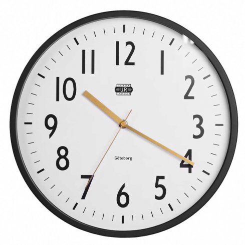 Väggklocka Urfabriken Ø 24 cm Svart