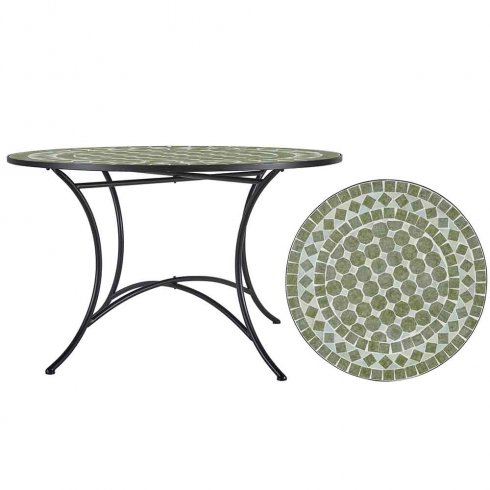 Utebord Venice keramikplattor Ø 100 cm Grön