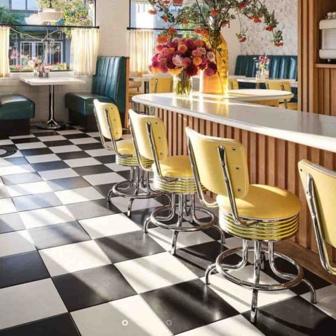 Diner barstol retro 66 cm med rygg