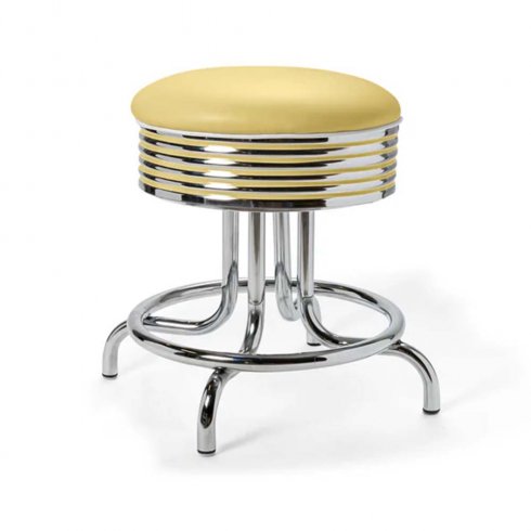 Retro pall rund låg gul