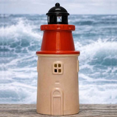 Keramikhus Hållö fyr för värmeljus 18 cm