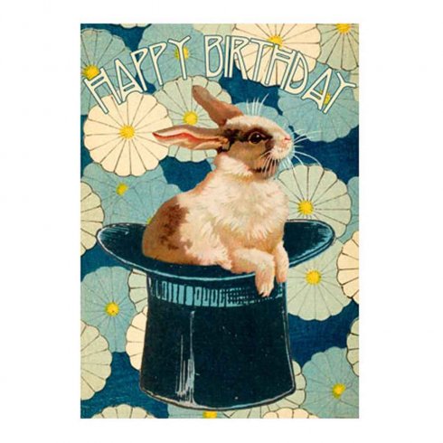 Födelsedagskort dubbelt Happy Birthday Kanin