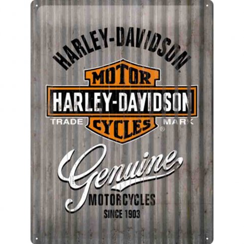 Harley Davidsonskylt räfflad 30x40cm
