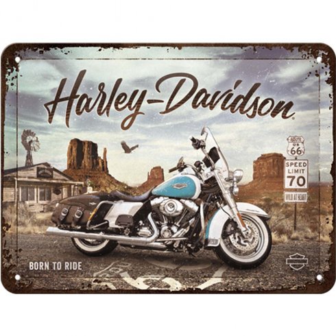 Plåtskylt Harley Davidson Route 66 15x20 cm