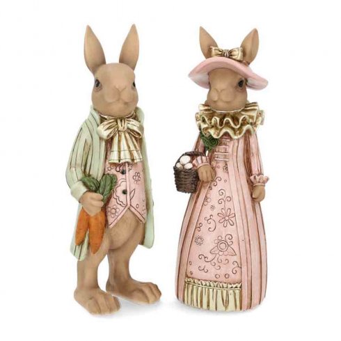 Dekoration Herr & fru kanin finklädda 2 set