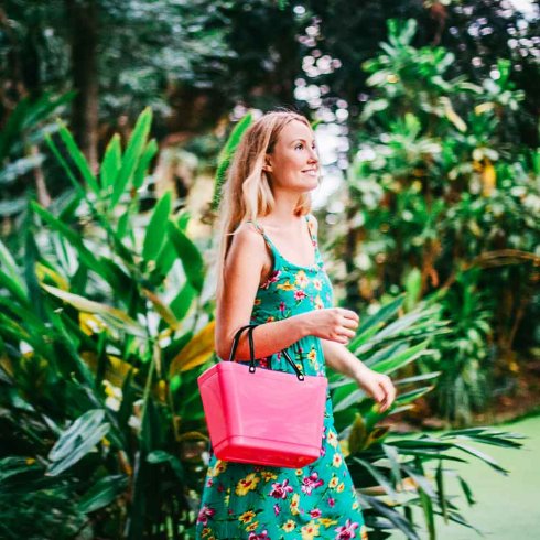 Väska Hinza Liten Tropikrosa - Green Plastic