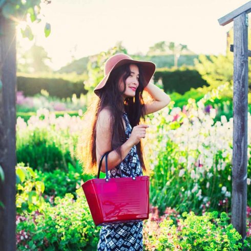 Väska Hinza Liten Vinröd - Green Plastic