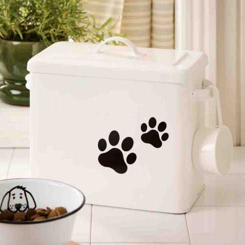 Hundmatsburk med mått & tassmotiv