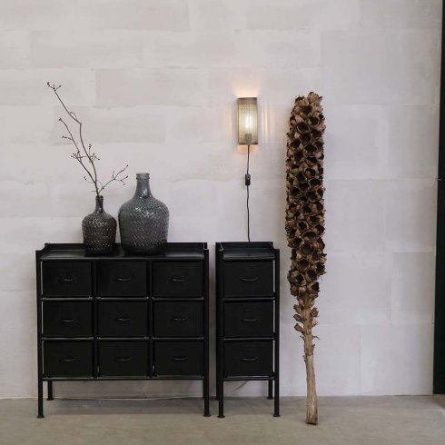 Skåp i svart järn med 3 lådor - Trademark Living