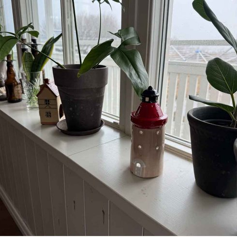 Keramikhus Landsort fyr för värmeljus 18 cm