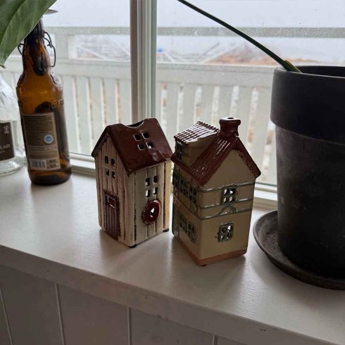 Keramikhus Sjöbod Creme för värmeljus 14 cm