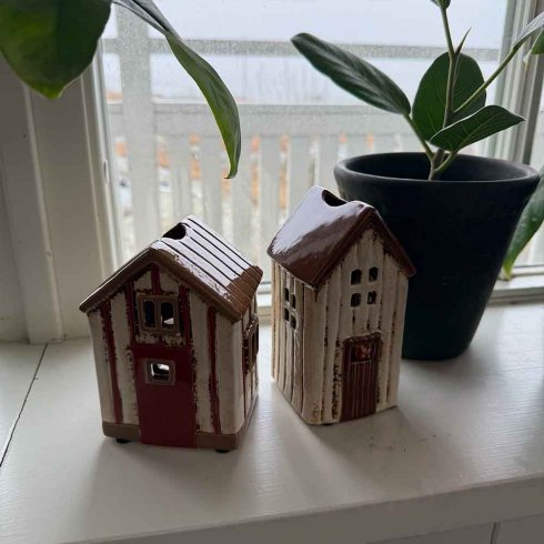 Keramikhus Sjöbod för värmeljus 12,5 cm