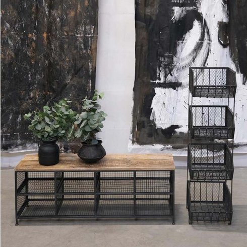 Lång Träbänk i återvunnet trä 205 cm 