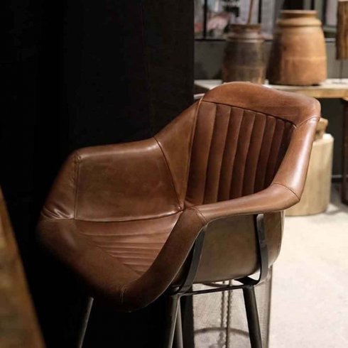 Barstol Icon med lädersists Trademark Living
