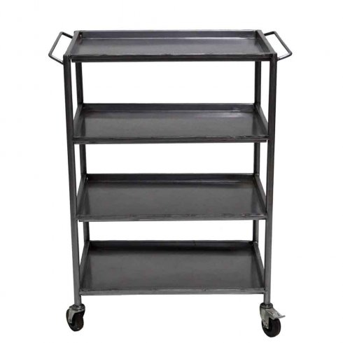 Industriellt rullbord med 4 hyllplan Trademark Living