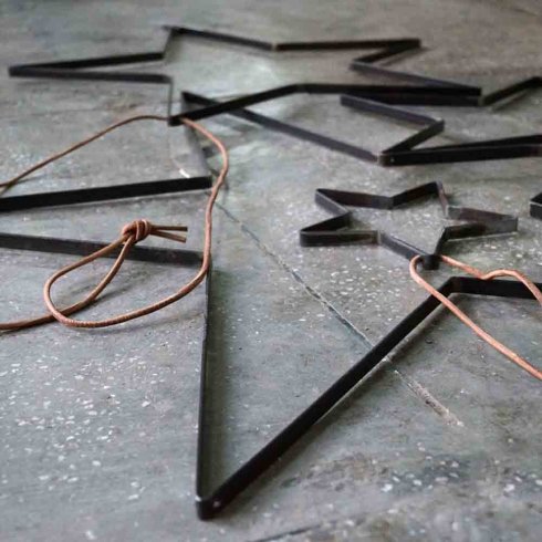 Julstjärna med Läderband - 17 cm