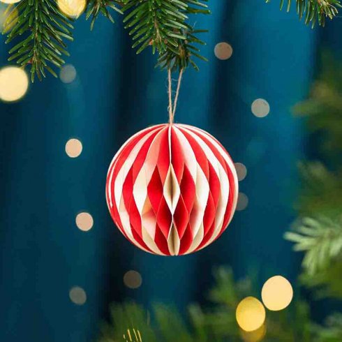 Pappersjulkula röd & vit / st