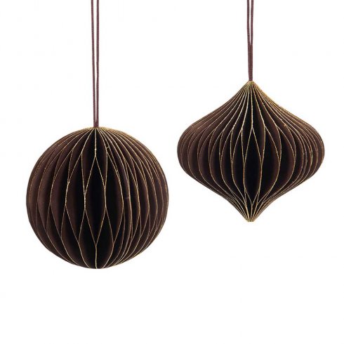 Pappers kulor Peg grön/brun & guld mix av 2