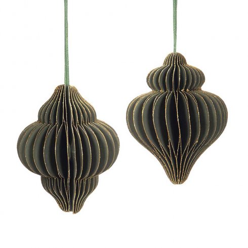 Pappers kulor Pim grön & guld mix av 2