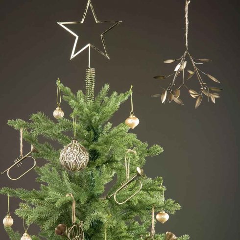 Julmistel i Antikmässing 18 x 27 cm