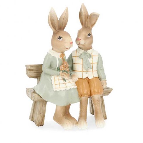 Dekoration kaninspar på bänk