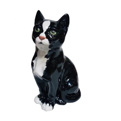 Katt svart/vit Porslinsdjur 32 cm