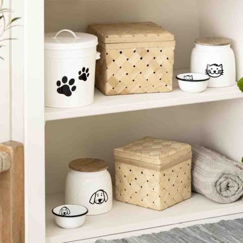 Kattmatsskål Mini vit emalj