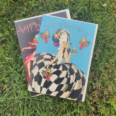 Födelsedagskort dubbelt Happy Birthday Dam